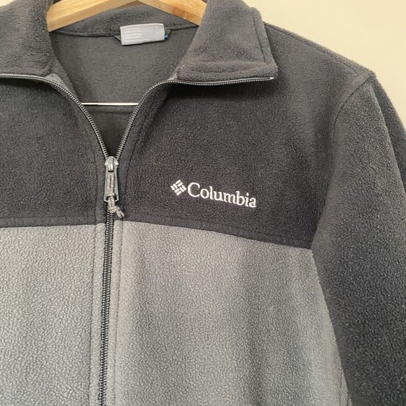 Columbia Men’s Black & Gray Full Zip Fleece Jacket Size Small EUC - Picture 4 of 12